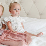 Satin Border Mini Blanket in Dusty Peach by Saranoni