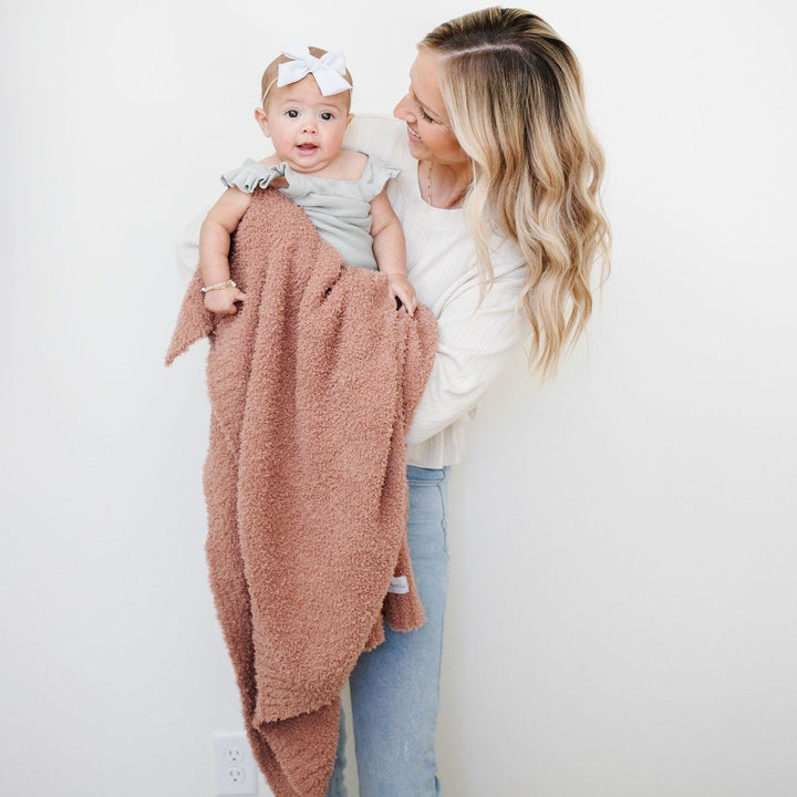 Bamboni Receiving Blanket in French Rose by Saranoni