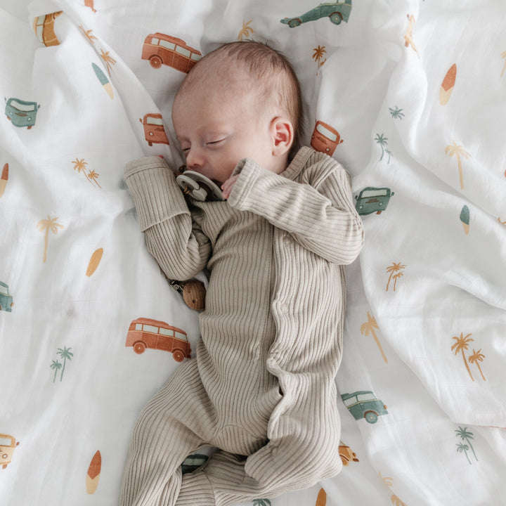 Bamboo Raylon Muslin Swaddle in Van Life by Saranoni