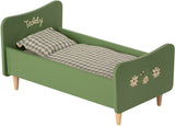 Wooden bed for Teddy dad in Dusty Green by Maileg