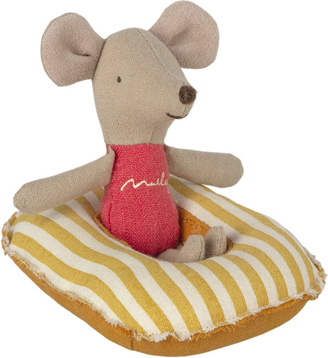 Rubber Boat for Small Mouse in Yellow Stripe by Maileg