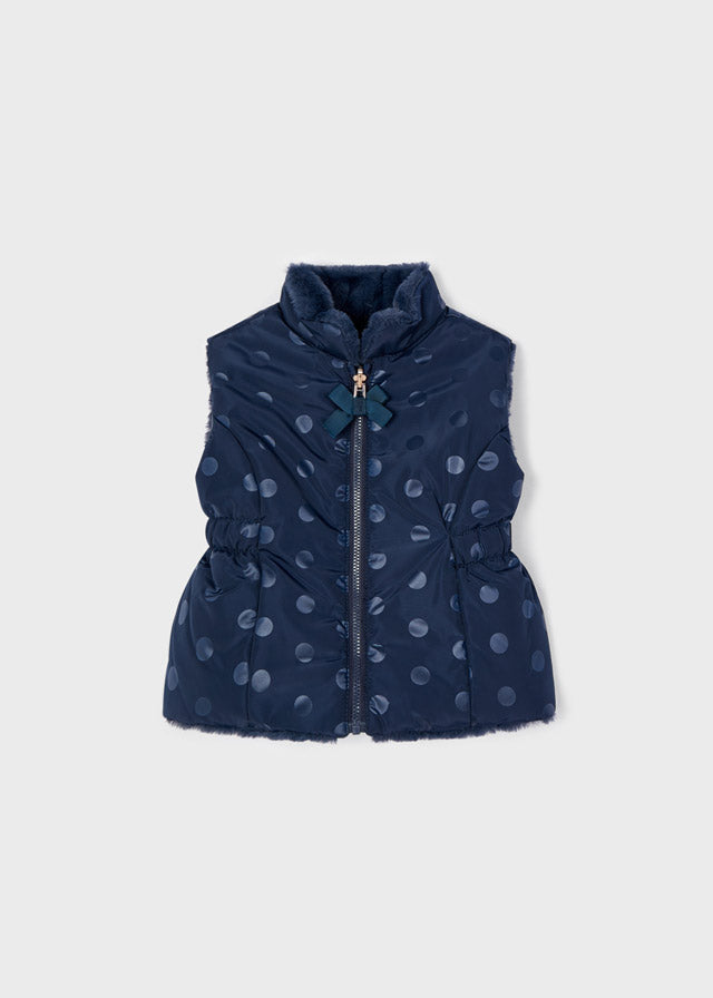 Reversible Vest in Navy Dot by Mayoral