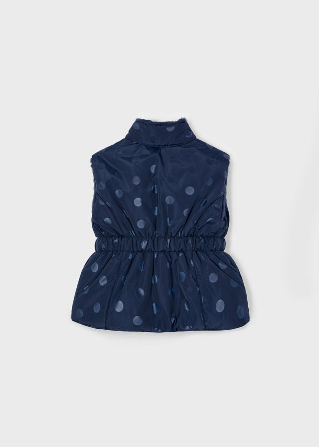 Reversible Vest in Navy Dot by Mayoral
