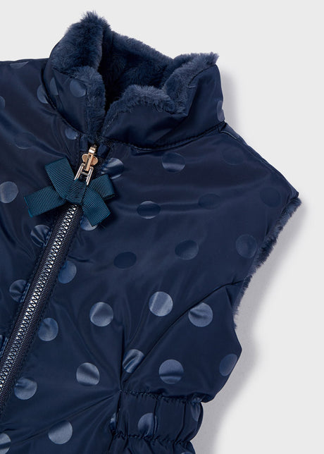 Reversible Vest in Navy Dot by Mayoral