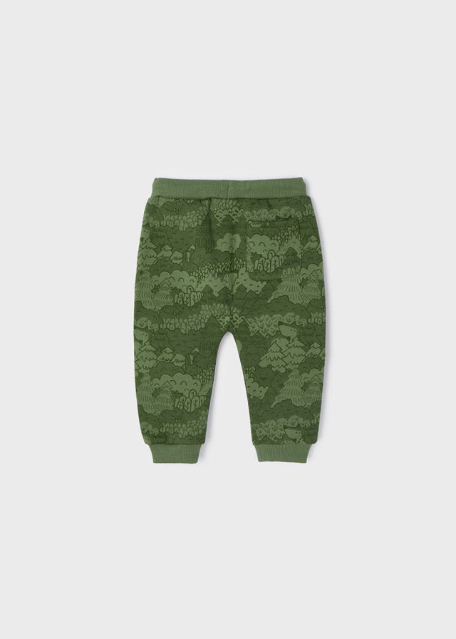 Printed Knit Pants in Moss by Mayoral