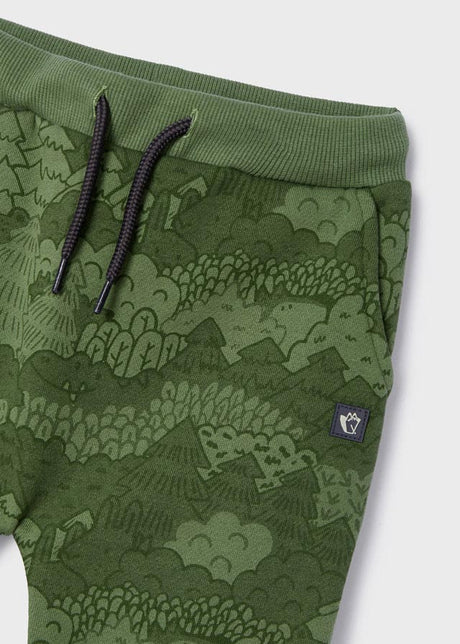 Printed Knit Pants in Moss by Mayoral