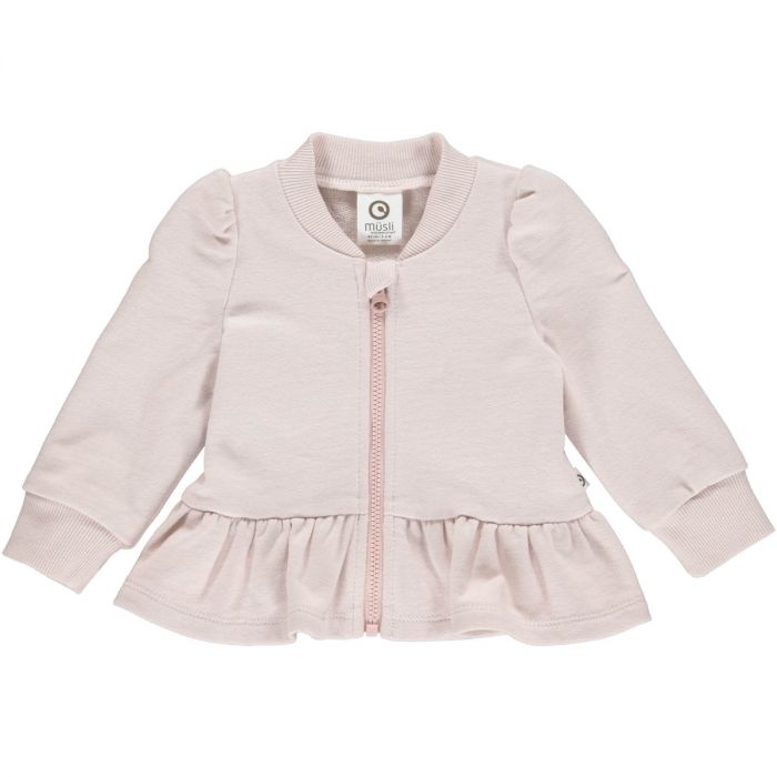 Sweat Peplum Zip Jacket in Rose Moon by Müsli