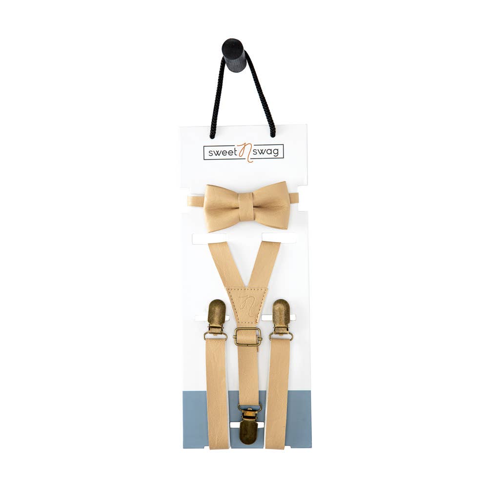 The Perfect Match Bow Tie Set in Birch by Sweet N Swag