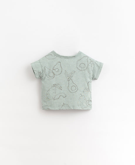 T-shirt with coconut button blue avocado | Play Up