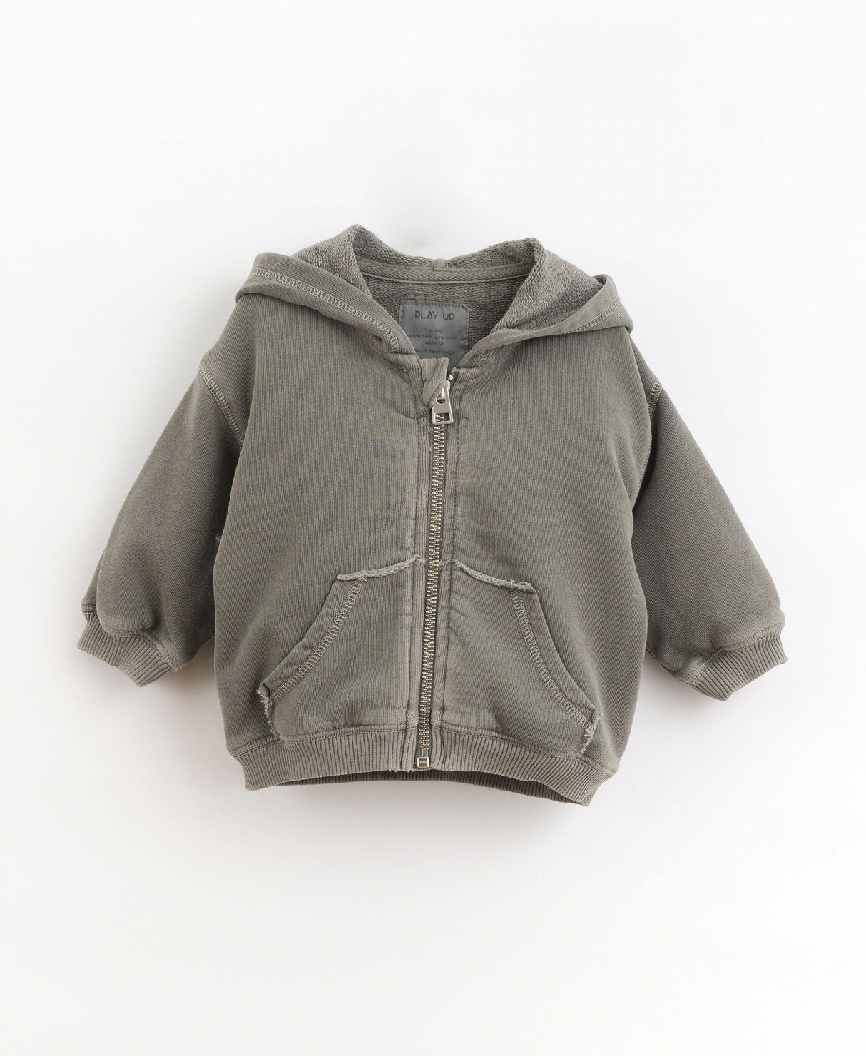 Jersey stitch hooded jacket with pockets | Organic Care by Play Up