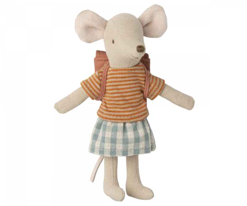 Tricycle Mouse Big Sister in Old Rose by Maileg