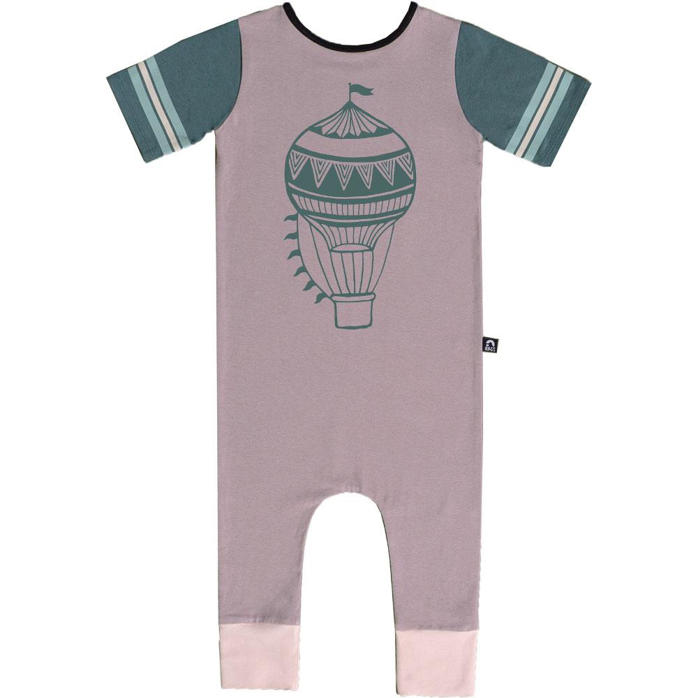 Retro Short Sleeve Rag - Purple Dove with Hot Air Balloon by RAGS