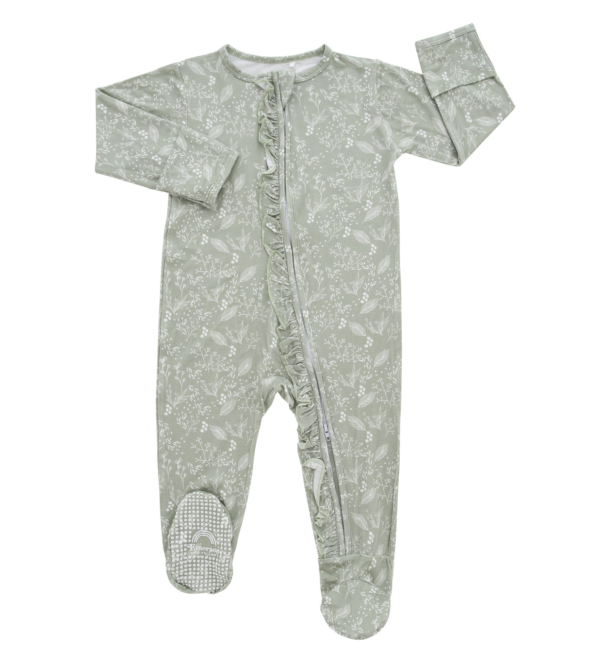 Emerson and Friends - Baby's Breath Bamboo Baby Footed Pajamas