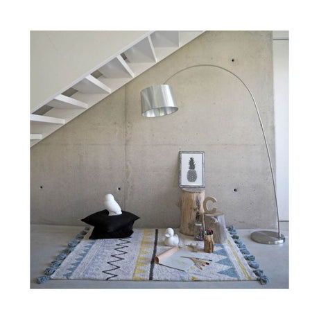 Washable Rug Azteca Natural Vintage in Blue by Lorena Canals