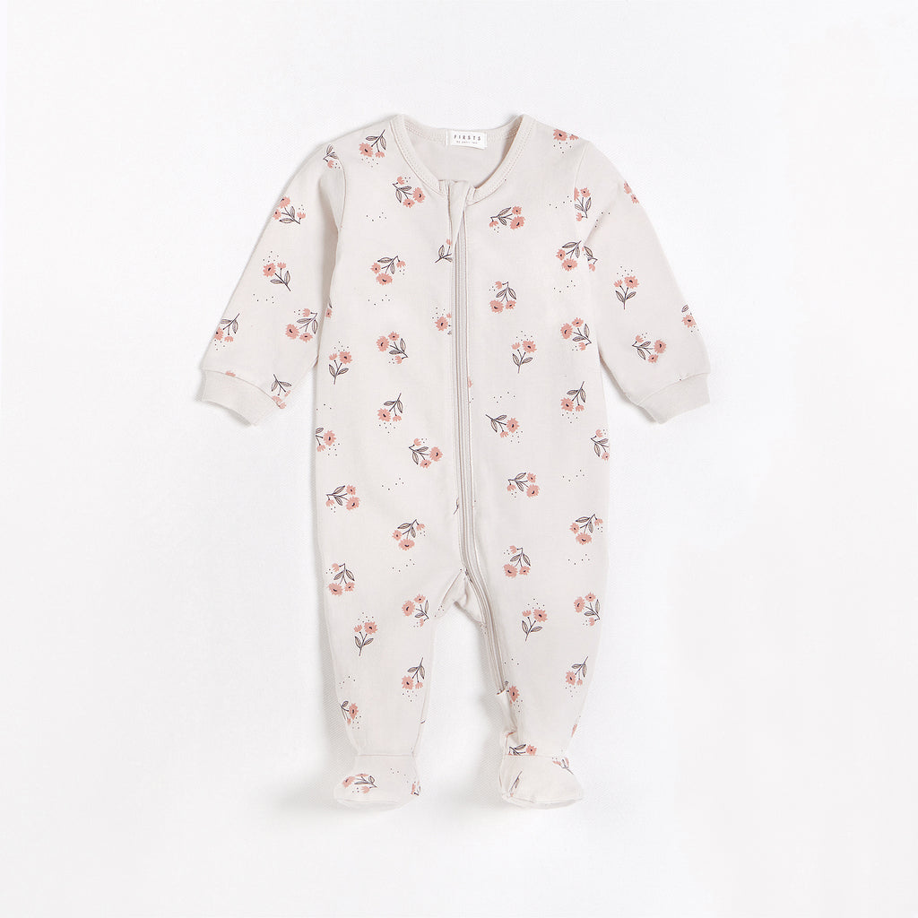 Floral Print on Creme Sleeper by Petit Lem