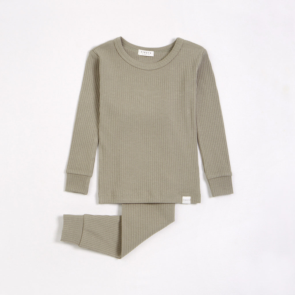 Forest Sage Modal Rib Infant PJ Set by Petit Lem