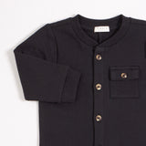 Caviar Black French Terry Playsuit by Petit Lem