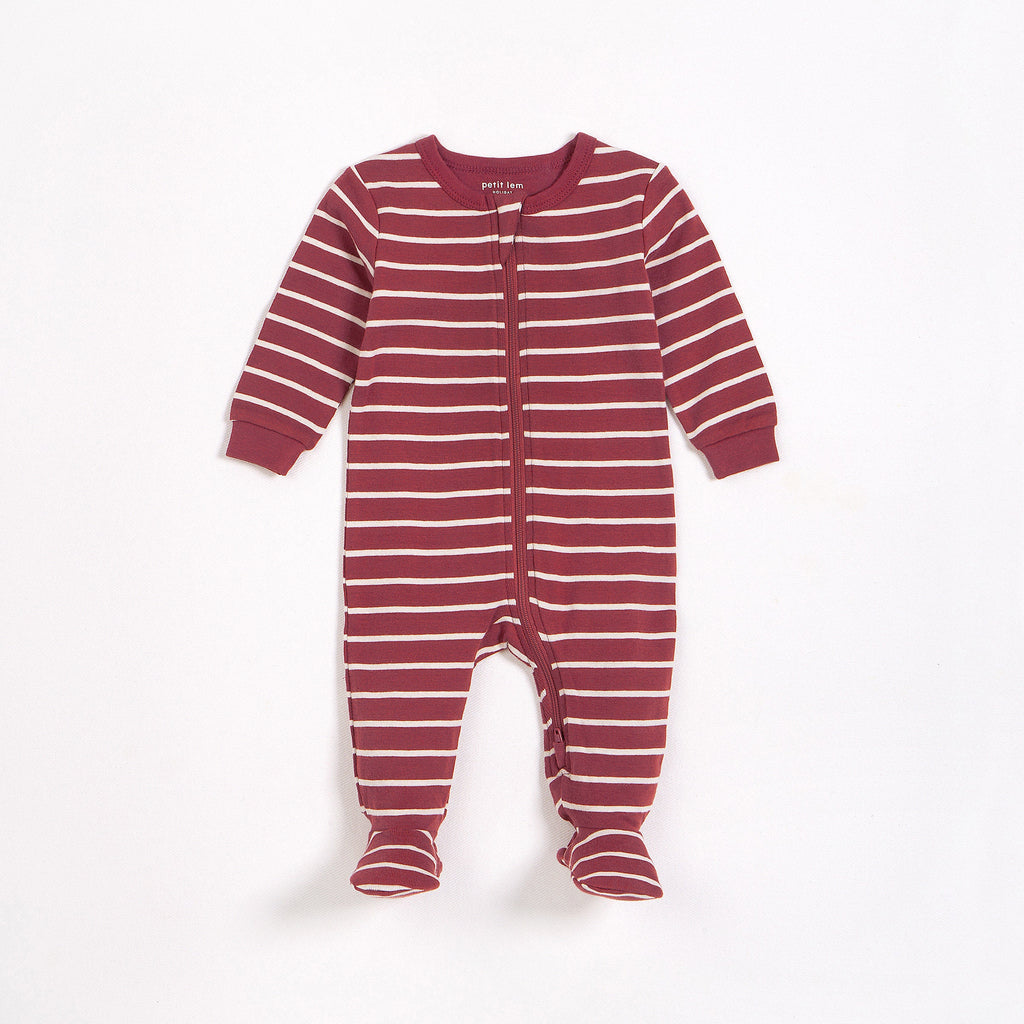 Holly Jolly Stripes Sleeper by Petit Lem