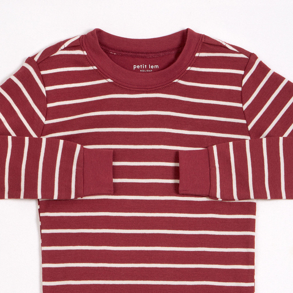 Holly Jolly Stripes PJ Set by Petit Lem