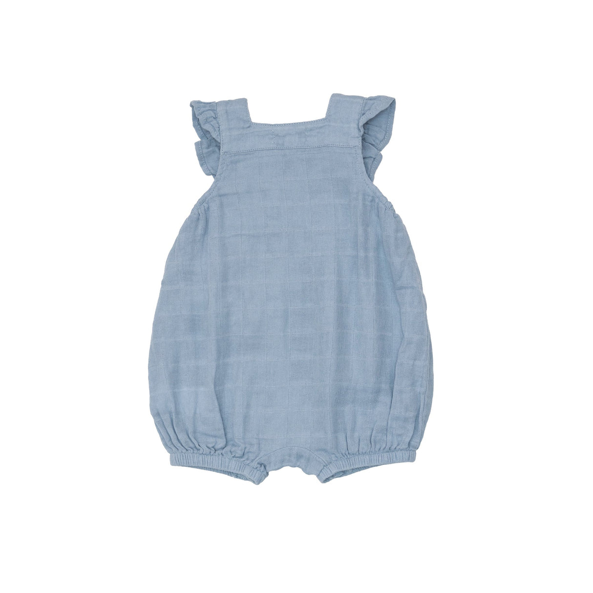 Solid Muslin Smocked Overall Shortie in Soft Chambray by Angel Dear