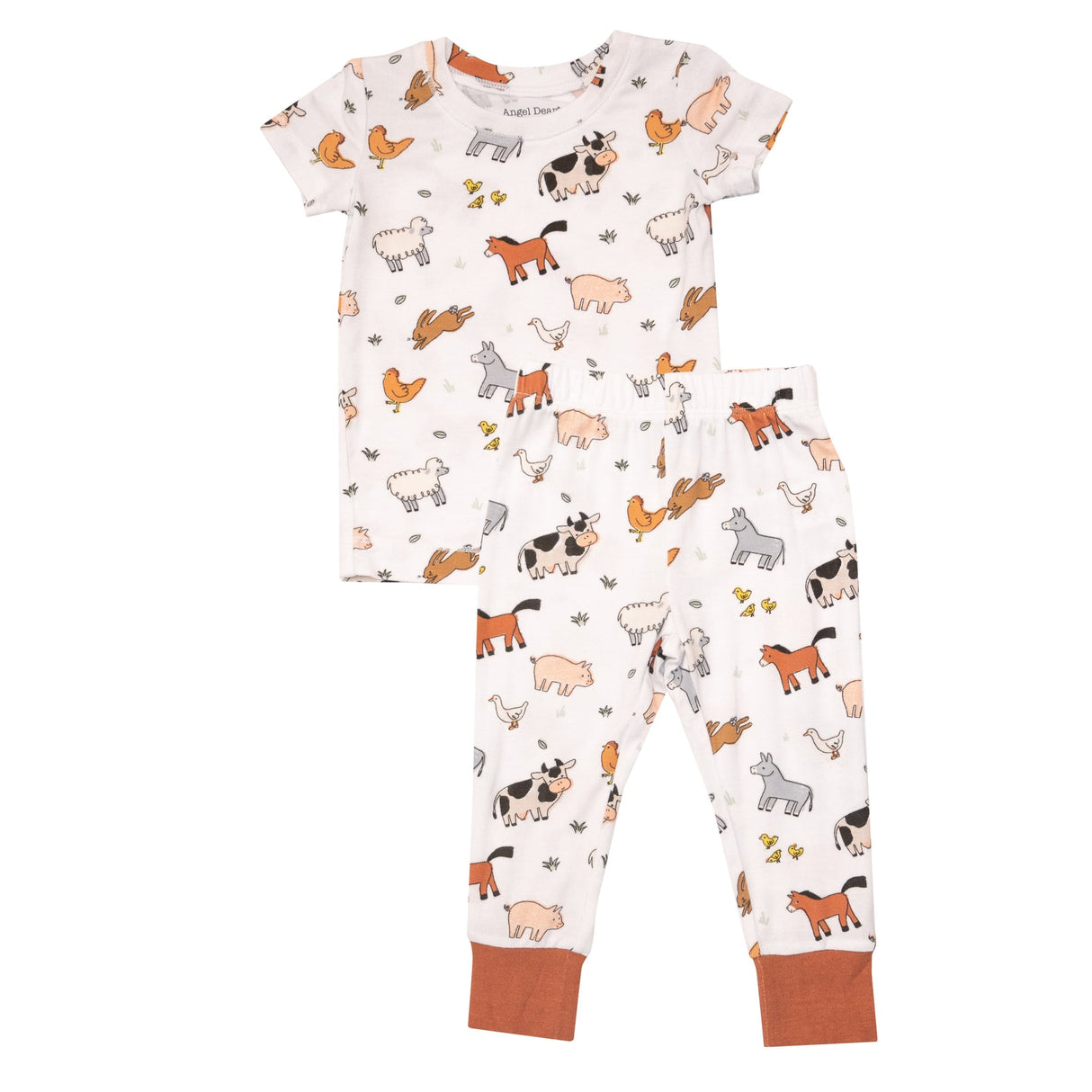 Short Sleeve Loungewear Set in Farmyard Babies by Angel Dear