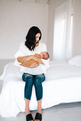 Knit Swaddle Blanket in Camel by Copper Pearl