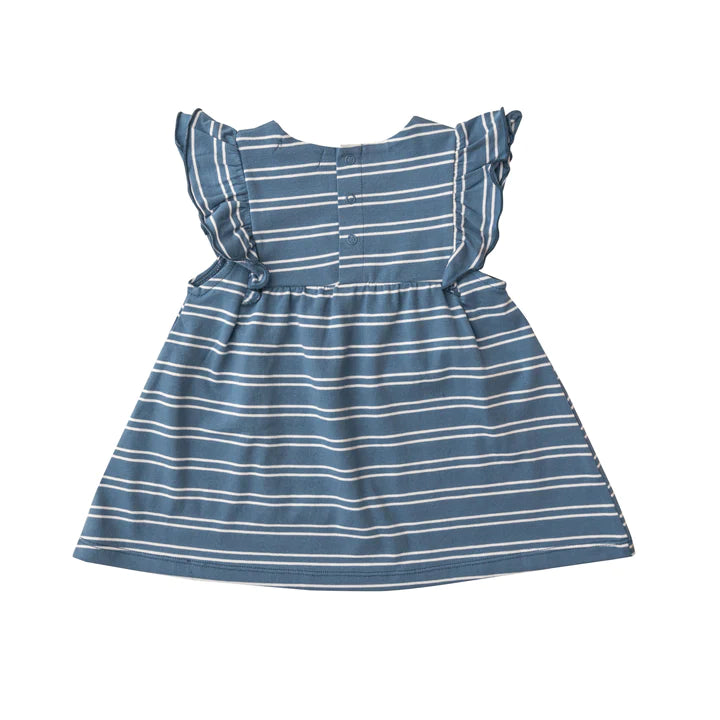 Angel Dear - Ruffle Dress & Diaper Cover - Seashore Stripe