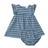 Angel Dear - Ruffle Dress & Diaper Cover - Seashore Stripe