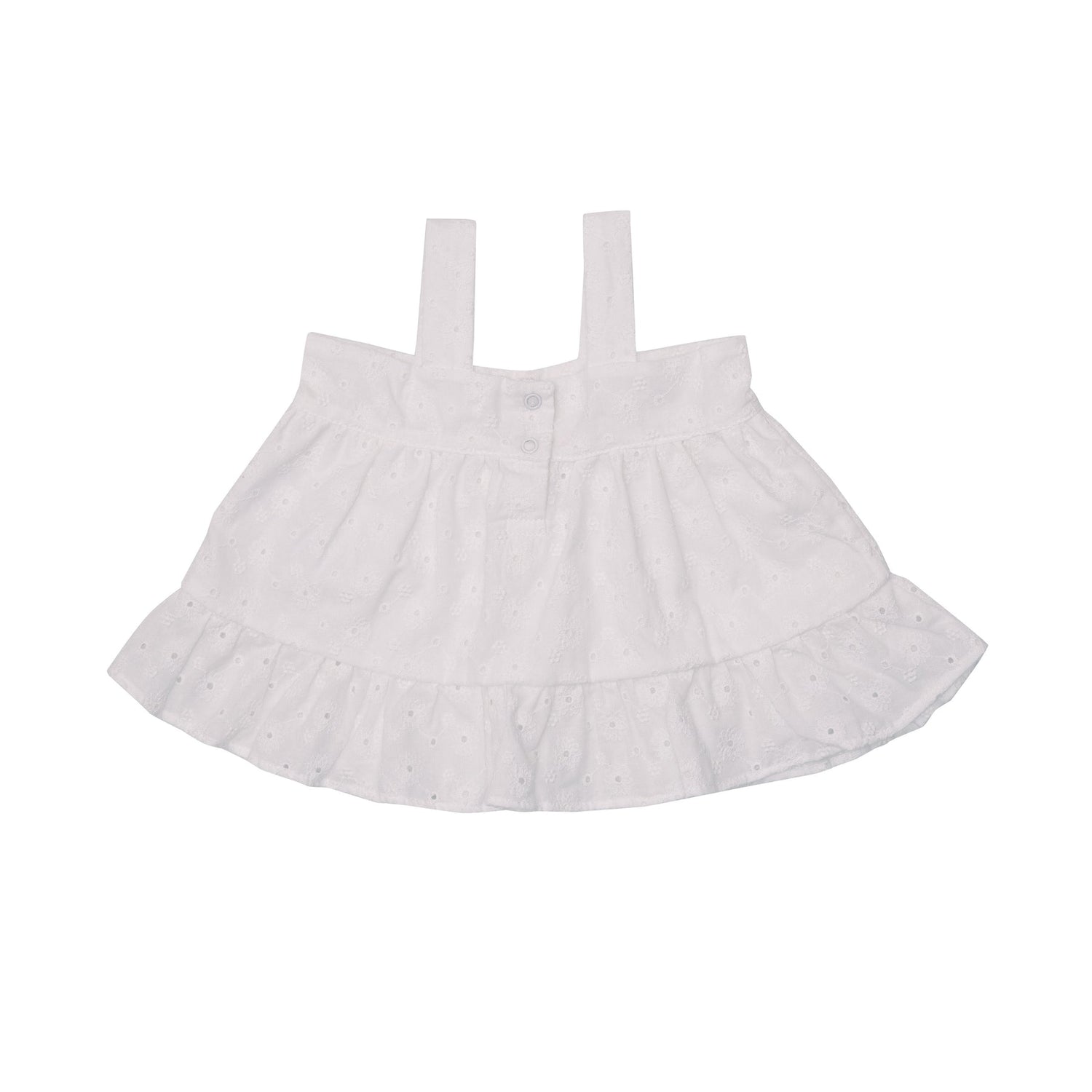 Wrap Ruffle Top & Ruffle Leg Diaper Cover in Eyelet White by Angel Dear