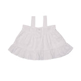 Wrap Ruffle Top & Ruffle Leg Diaper Cover in Eyelet White by Angel Dear