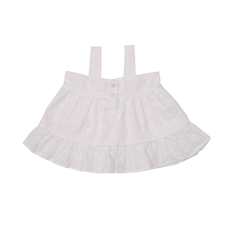 Wrap Ruffle Top & Ruffle Leg Diaper Cover in Eyelet White by Angel Dear