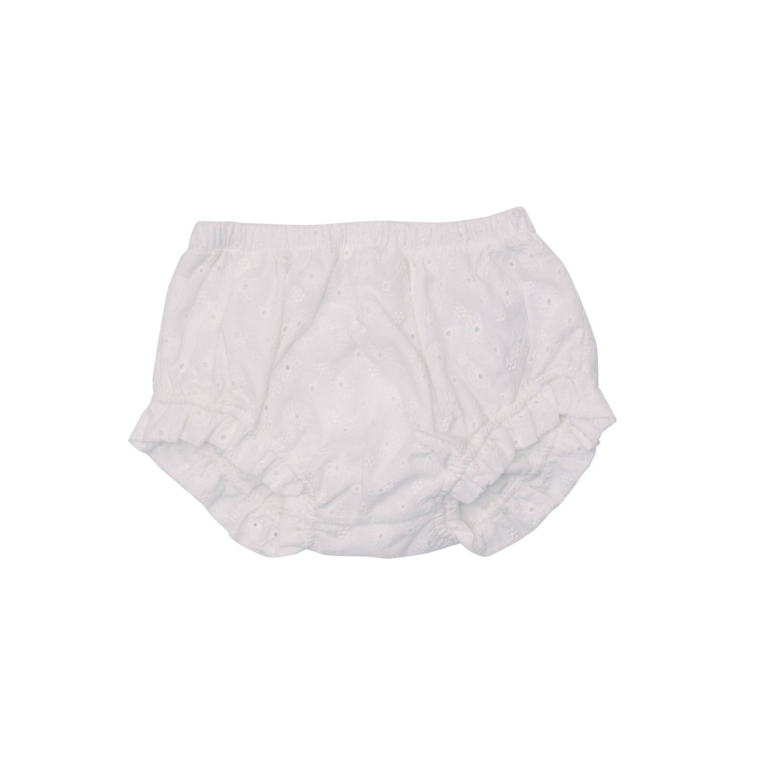 Wrap Ruffle Top & Ruffle Leg Diaper Cover in Eyelet White by Angel Dear