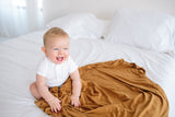 Knit Swaddle Blanket in Camel by Copper Pearl