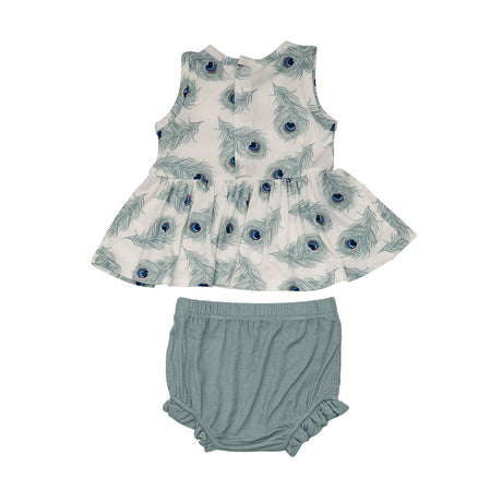 Peplum Tank & Bloomer in Peacock Feather by Angel Dear