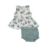 Peplum Tank & Bloomer in Peacock Feather by Angel Dear
