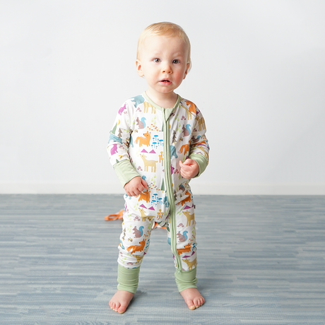 Forest Friends Animals Bamboo Convertible Footie Pajama by Emerson & Friends