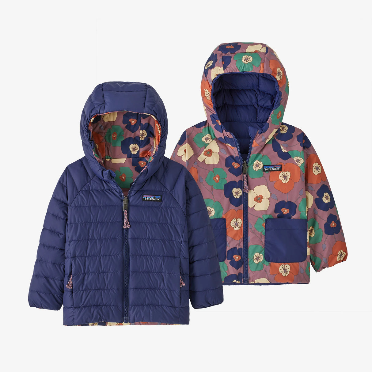 Baby Reversible Down Hoody in Owl Rust by Patagonia