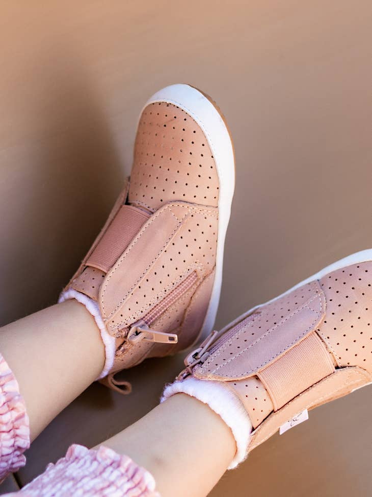 Blush Kailee High Top Shoe by Little Love Bug