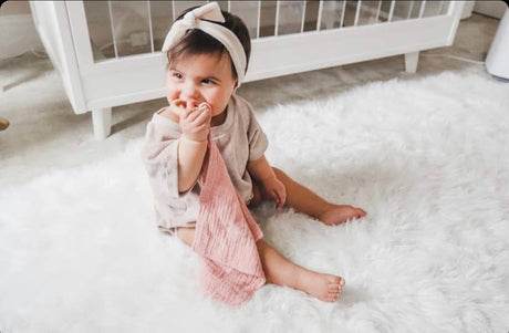 Muslin Teething Ring in Blush by Chewable Charm