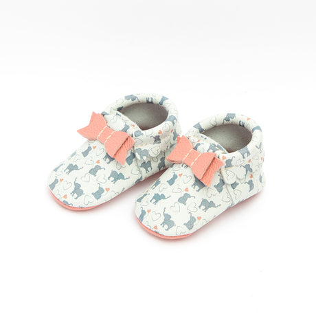 Bow Moccasins in Elephant Fun by Freshly Picked