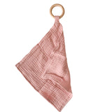 Muslin Teething Ring in Blush by Chewable Charm