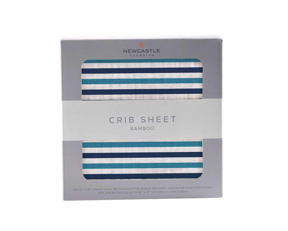 Newcastle Classics - Blue and White Stripe Crib Sheet