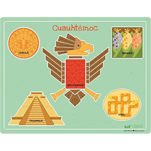 Cuauhtémoc Bilingual Wooden Shapes Puzzle
