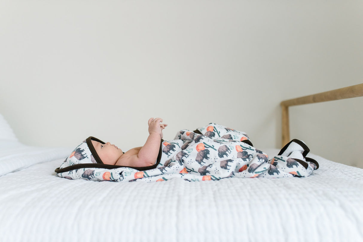 Knit Hooded Towel in Bison by Copper Pearl