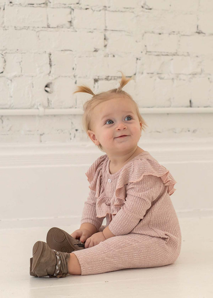 Heather Knit Romper by Mabel + Honey