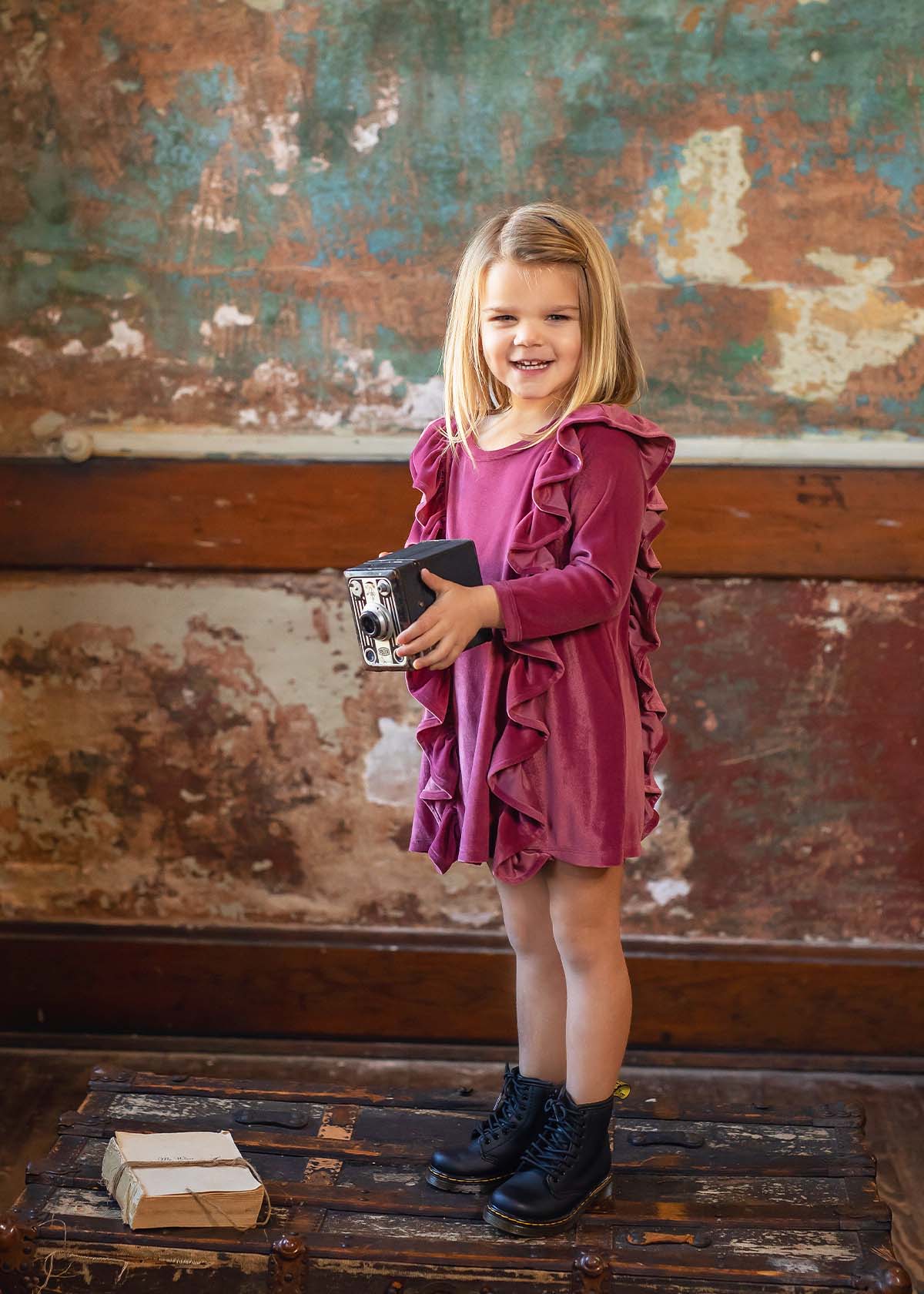 Sugar Plum Velvet Dress by Mabel + Honey