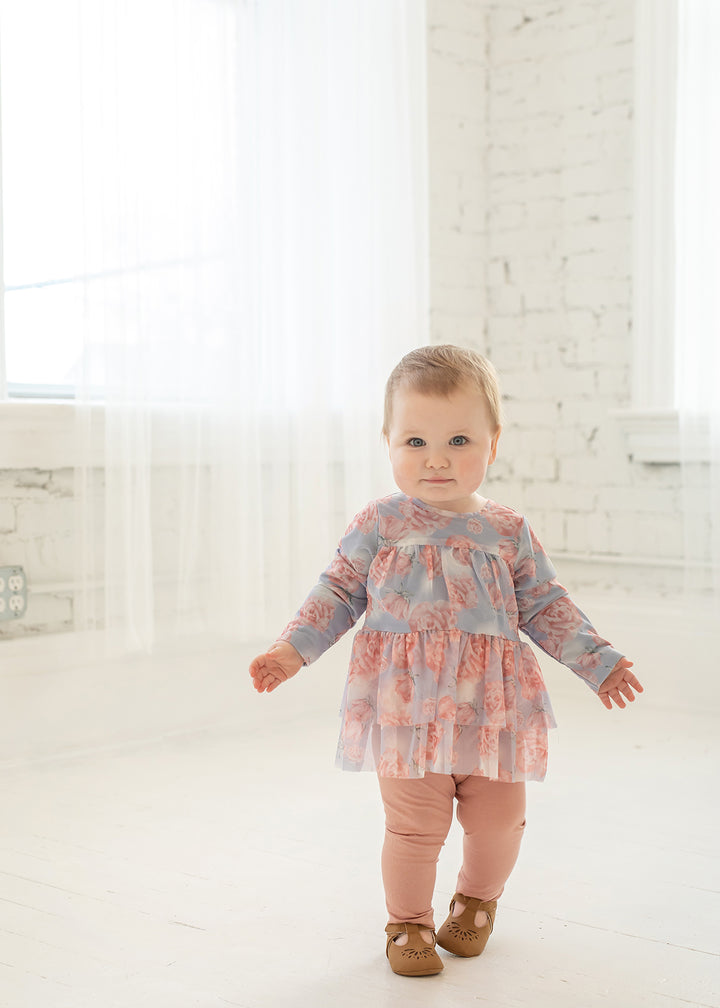 Rose Garden Knit & Mesh 2 Piece Pant Set by Isobella & Chloe