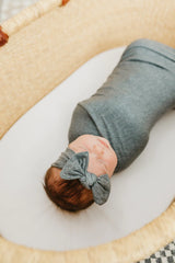 Knit Headband Bow Slate  by Copper Pearl