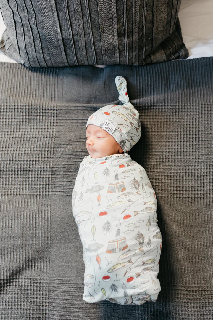 Knit Swaddle in Trout by Copper Pearl