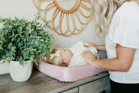 Knit Diaper Changing Pad Cover in Maeve by Copper Pearl